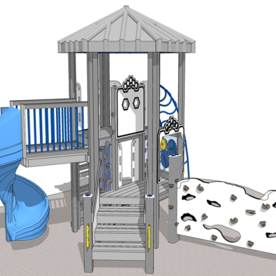 Eiffel Tower themed playground play system