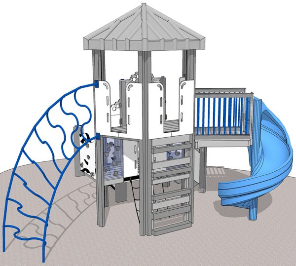 Eiffel Tower themed playground play system