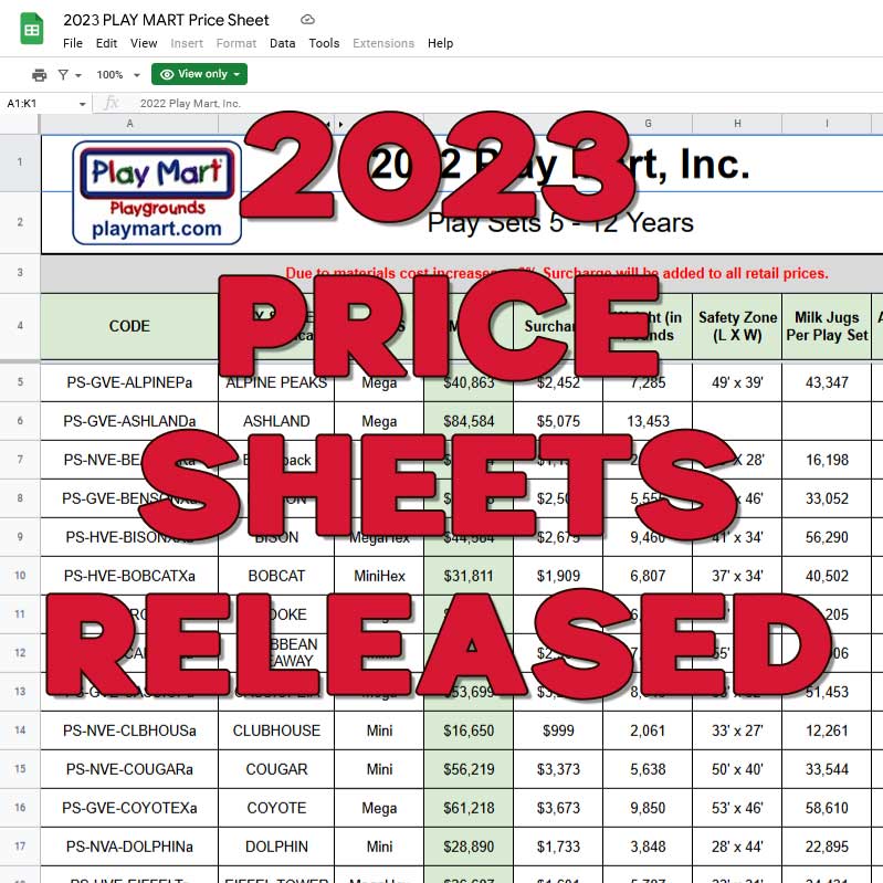 2023 Price Sheet Released